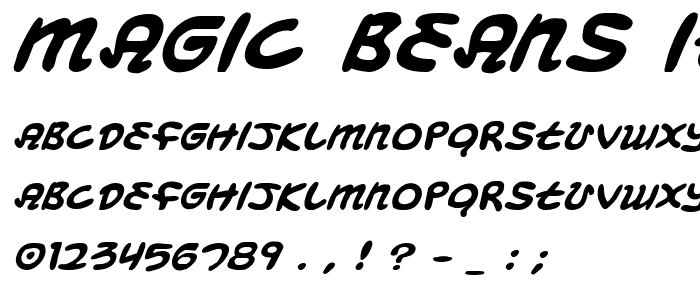 Magic Beans Italic font